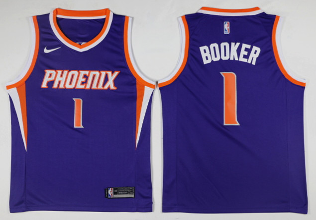 Men Phoenix Suns 1 Booker Blue Game Nike NBA Jerseys